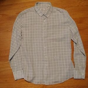 Bikkembergs Light Gray linen cotton Plaid Shirt